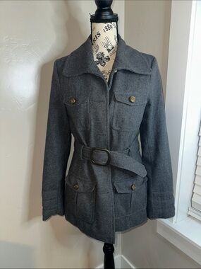 dELiA*s Gray Wool Belted Trench Coat